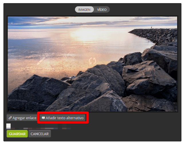 null Añadir texto Strikingly